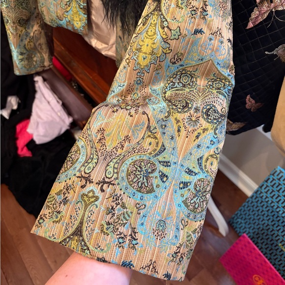 Tapestry Faux Fur Collar Jacket - Picture 9 of 13